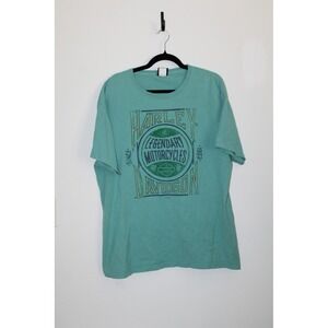 Harley Davidson Roswell‎ New Mexico UFO Alien T-Shirt Teal Green Mens XL Biker